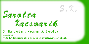 sarolta kacsmarik business card